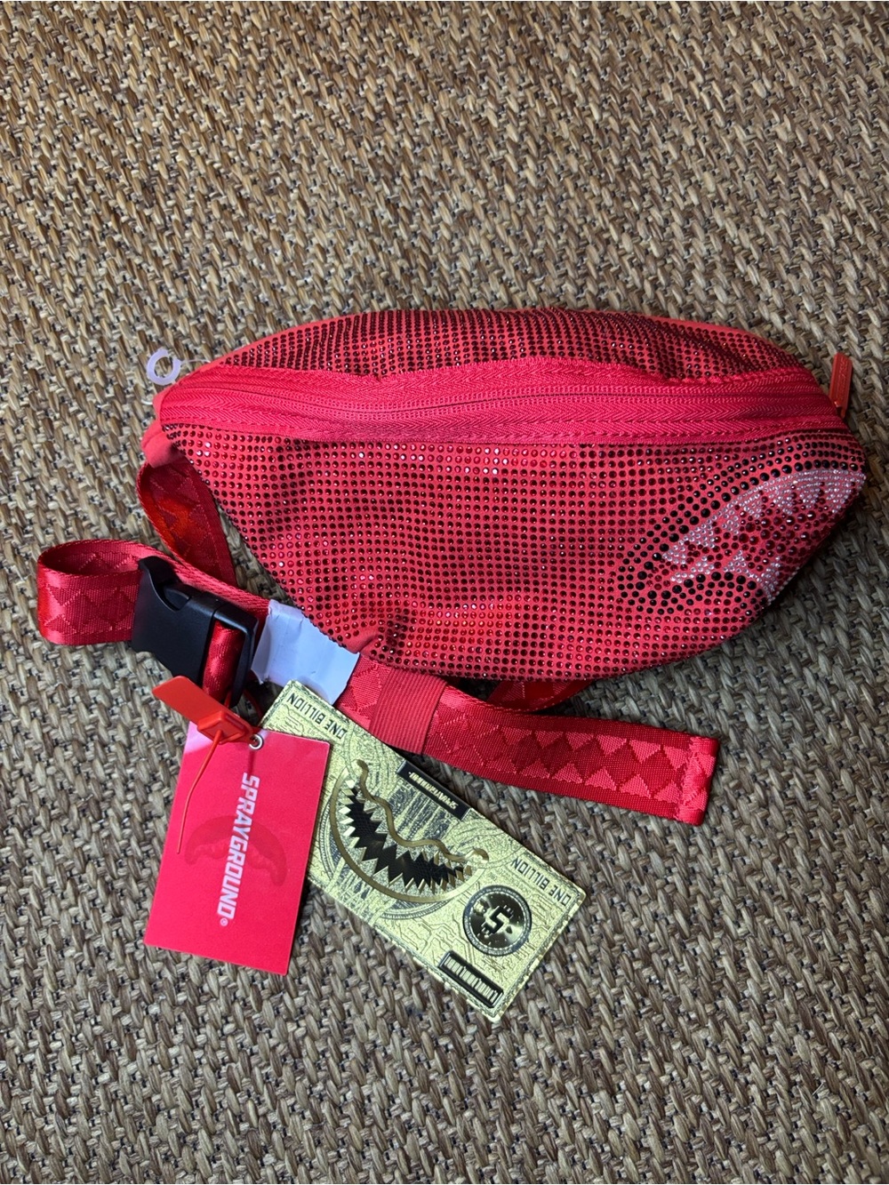 Sprayground Red Sequin Crossbody Waist Bag